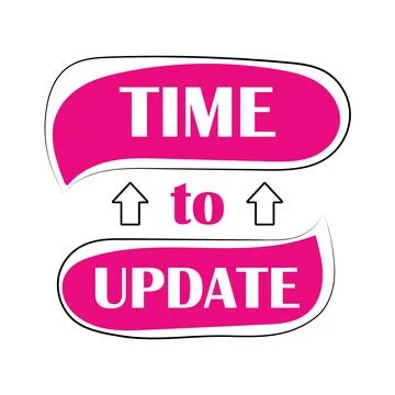 Modern label time to update. New update Stock Illustration