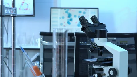 Modern laboratory with microscope or medical center. Stock Footage 106867155