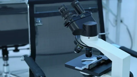 Modern laboratory with microscope or medical center. Stock Footage 106867189