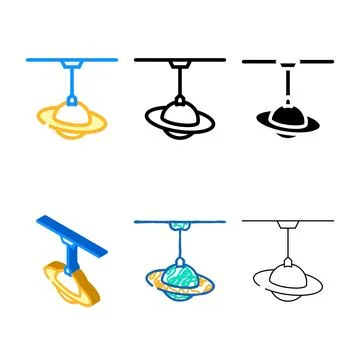 Modern lamp ceiling color concepts icon vector Stock Illustration