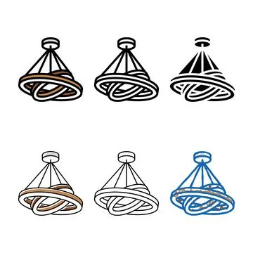 Modern lamp ceiling color variations icon vector Stock Illustration