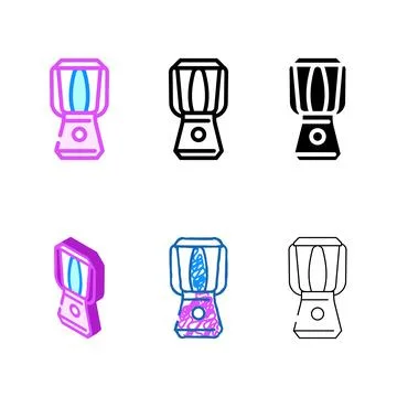 Modern lamp color icon vector multipack Stock Illustration