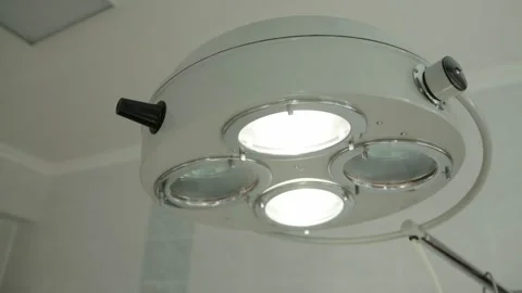 Modern lamp in operating room surgical department in hospital for performing Video stock 317807066