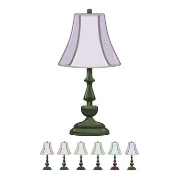 Modern lamp table cartoon vector graphic Illustrazione stock