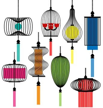 Modern lamp vector set Illustrazione stock