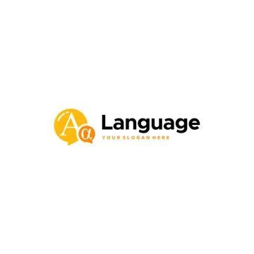 Modern Language buble chat alphabet Logo design Illustrazione stock