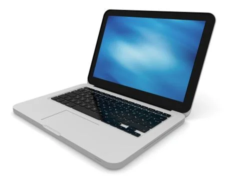 Modern laptop with abstract background on the screen Stock Illustration