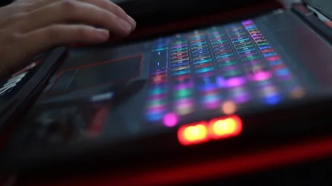 Modern laptop with backlight Stock Footage 87135618