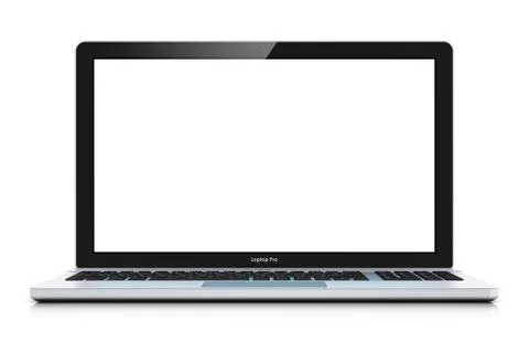 Modern laptop with blank screen 스톡 일러스트