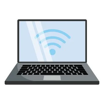 Modern Laptop with Blank Screen. Vector Illustration of Opened Cartoon Lapt.. Stock Illustration