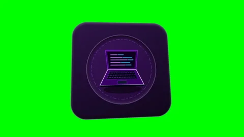 Modern Laptop Computer Card With Green Screen Background. Stock Footage 346600931