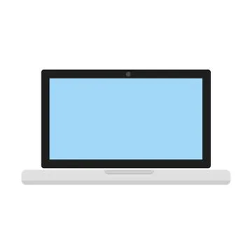 Modern laptop computer in cartoon flat style on white, stock vector illustrat 스톡 일러스트