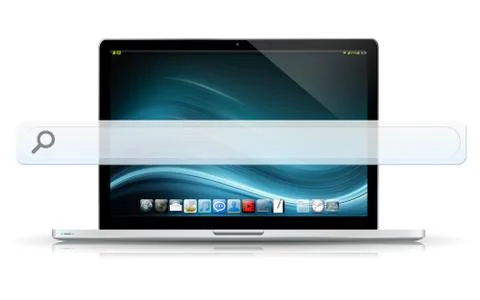 Modern laptop computer with empty web bar Stock Illustration