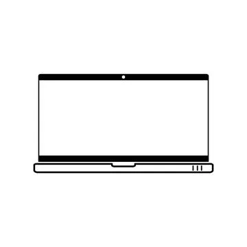 Modern laptop computer, flat design Illustrazione stock