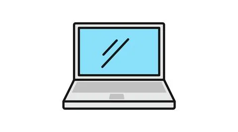 Modern laptop computer icon Illustration