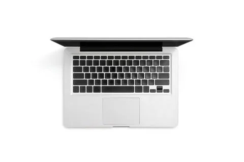 Modern laptop computer isolated on a white background. Stock Photos