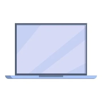 Modern laptop computer showing blank screen Stock Illustration