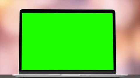 A modern laptop computer on the table on the boke background Stock Photos