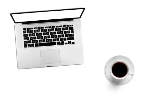 A modern laptop computer on transparent background 스톡 사진