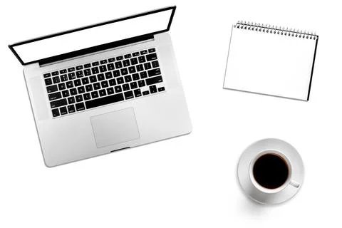 A modern laptop computer on transparent background 스톡 사진