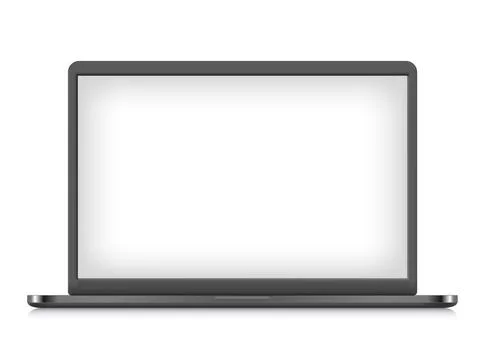 Modern laptop computer with transparent screen. 3d vector mockup for your c.. Stock Illustration