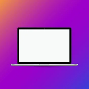 Modern laptop computer vector mockup isolated on background. Stock Illustration