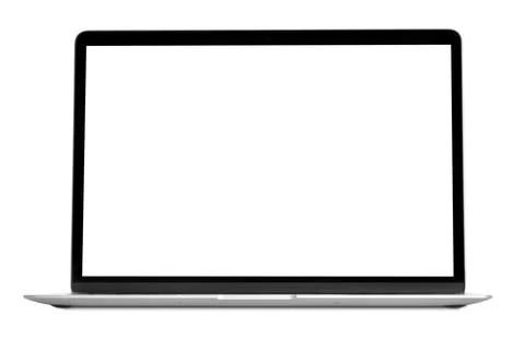A modern laptop computer on the white background 写真素材