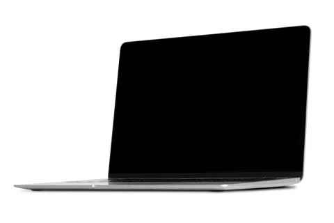 A modern laptop computer on the white background 스톡 사진