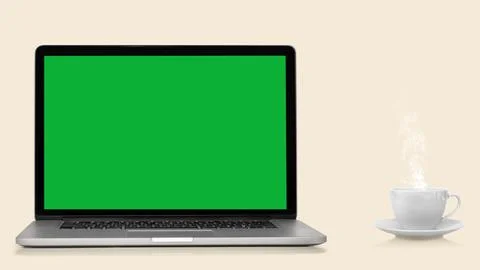 A modern laptop computer on white background Foto stock