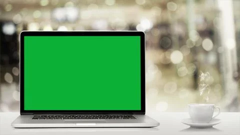 A modern laptop computer on white background Stock Photos