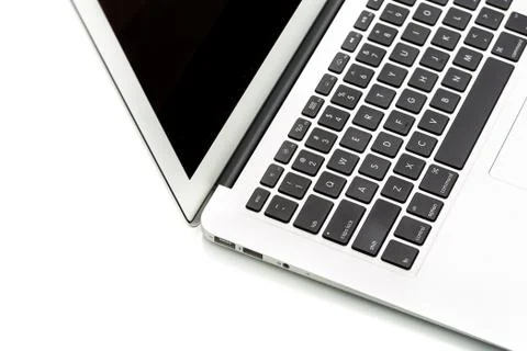 Modern laptop computer on white Stock Illustration