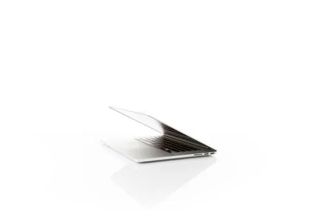 Modern laptop computer on white Stock Photos