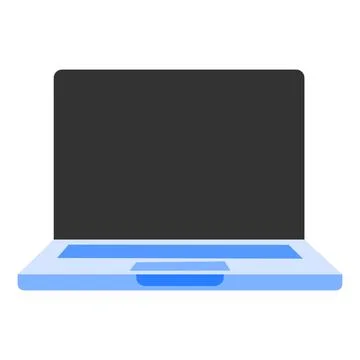 Modern laptop front view isolated on white background Stock Illustration