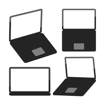 Modern Laptop Mockup Set on White Background: Realistic and Versatile Lapto.. Stock Illustration
