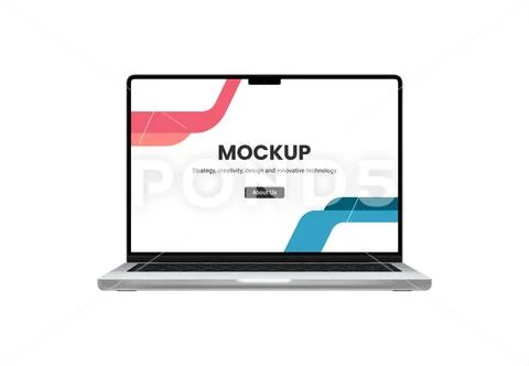 Modern laptop with a notch display mockup PSD Template