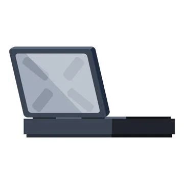 Modern laptop showing back screen displaying cross sign 스톡 일러스트