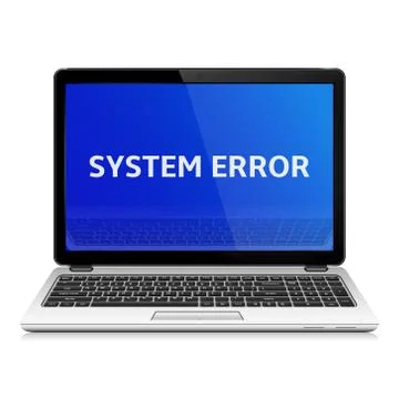 Modern laptop with system error message on blue screen Stock-Illustration