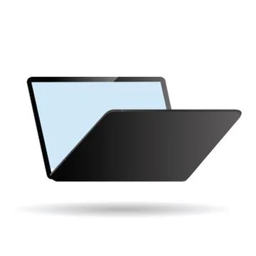 Modern laptop on white background Stock Illustration
