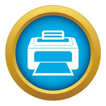 Modern laser printer icon blue vector isolated 스톡 일러스트