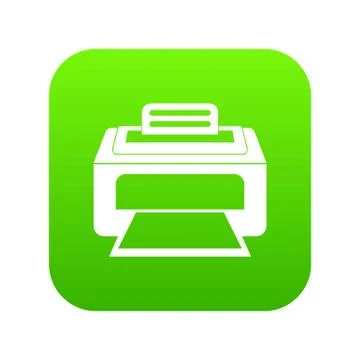 Modern laser printer icon digital green Stock Illustration