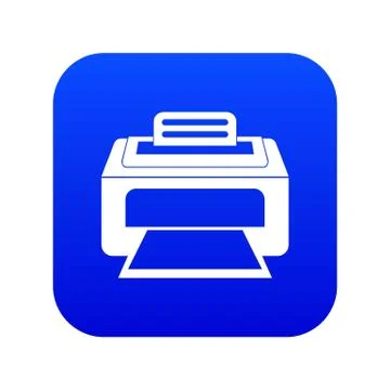 Modern laser printer icon digital blue Illustrazione stock