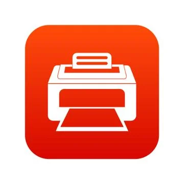 Modern laser printer icon digital red Illustrazione stock