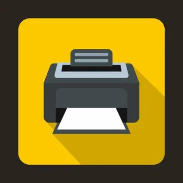 Modern laser printer icon, flat style Illustrazione stock