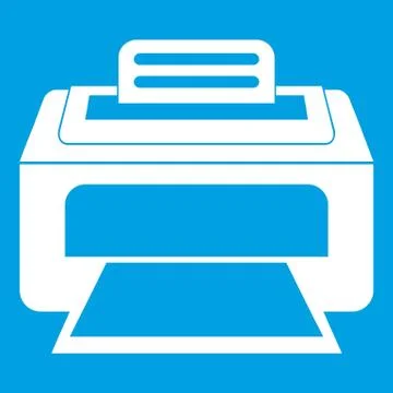 Modern laser printer icon white 스톡 일러스트
