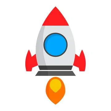 Modern launch rocket icon. Space travel. Vector. Stock Illustration