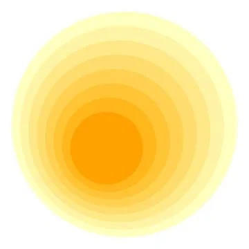 Modern layered sun icon in vibrant yellow gradient style. Vector illustration Stock Illustration