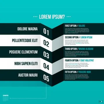 Modern layout with five numbered options. EPS10. 스톡 일러스트