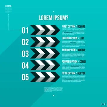Modern layout with five options. EPS10. Stock Illustration