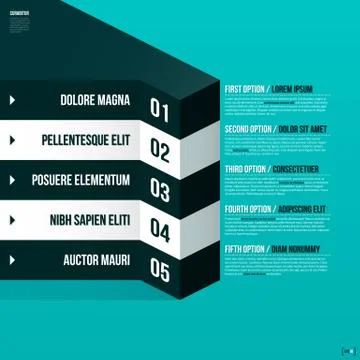 Modern layout with five options. EPS10. 스톡 일러스트