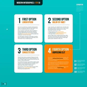 Modern layout with four square options. EPS10. Stock Illustration